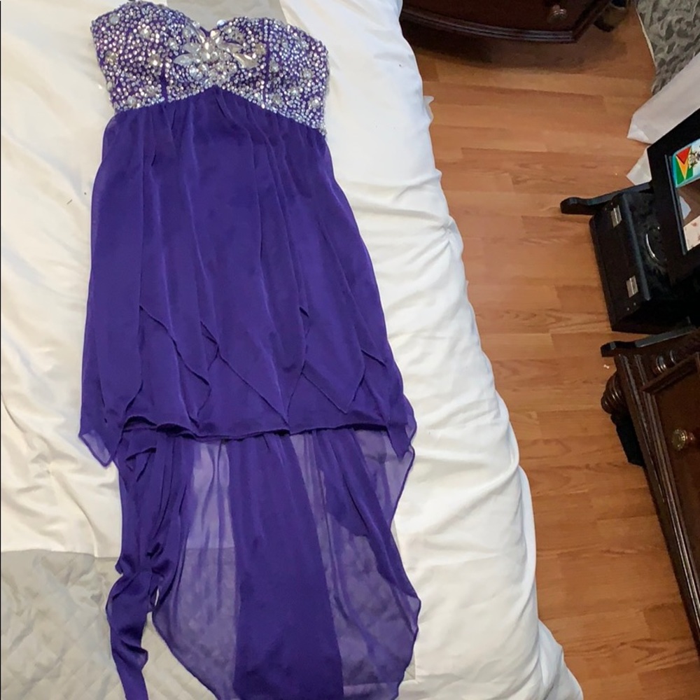 Purple high low with beaded top